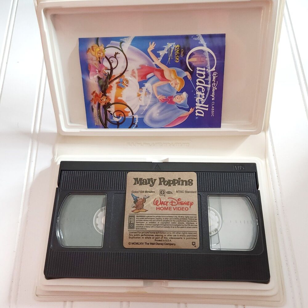 6 WALT DISNEY Masterpiece VHS tapes Fantasia Snow White Poppins FOX Anastasia - Picture 4 of 8